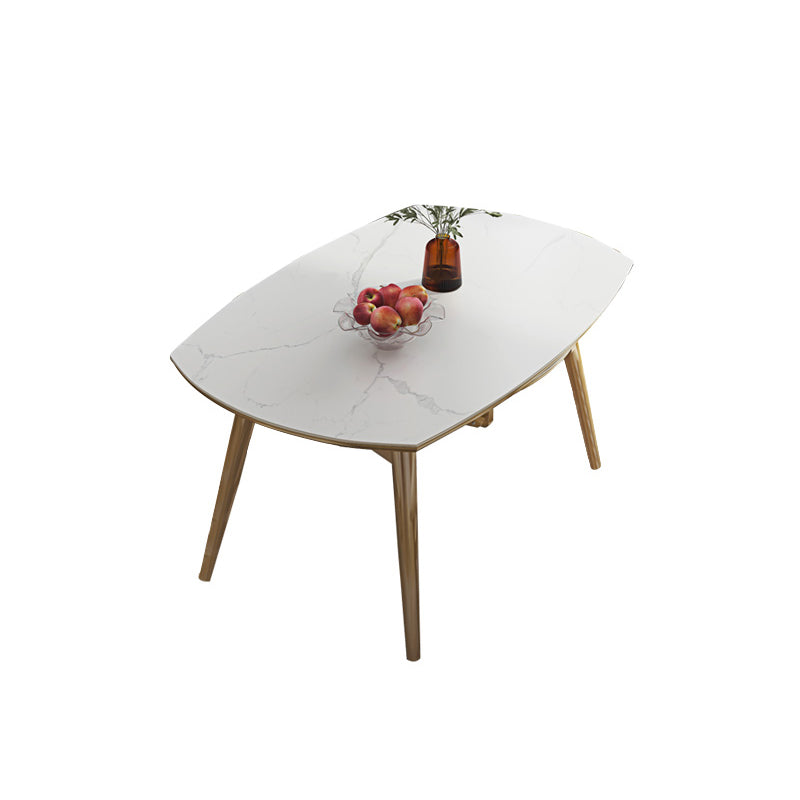 Modern Adjustable Dining Table Stone and Solid Wood Tripod Home Kitchen Table White 59.1"L x 59.1"W x 29.9"H Without Chairs Clearhalo 'Dining Tables & Seating' 'Dining Tables' 'dining_table' 'furn' 'furn_dining_table' 'Furniture' 'furniture_dining_table' 'Kitchen & Dining Furniture' 'kitchen' 'kitchen_dining_table' 4985446