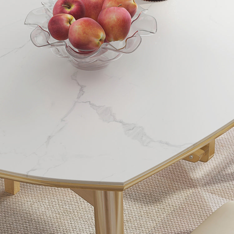 Modern Adjustable Dining Table Stone and Solid Wood Tripod Home Kitchen Table Clearhalo 'Dining Tables & Seating' 'Dining Tables' 'dining_table' 'furn' 'furn_dining_table' 'Furniture' 'furniture_dining_table' 'Kitchen & Dining Furniture' 'kitchen' 'kitchen_dining_table' 4985452