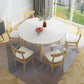 Modern Adjustable Dining Table Stone and Solid Wood Tripod Home Kitchen Table Clearhalo 'Dining Tables & Seating' 'Dining Tables' 'dining_table' 'furn' 'furn_dining_table' 'Furniture' 'furniture_dining_table' 'Kitchen & Dining Furniture' 'kitchen' 'kitchen_dining_table' 4985456