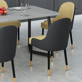 Sintered Stone Top Industrial Table for Restaurant Rectangle Dining Table Double Pedestal Clearhalo 'Dining Tables & Seating' 'Dining Tables' 'dining_table' 'furn' 'furn_dining_table' 'Furniture' 'furniture_dining_table' 'Kitchen & Dining Furniture' 'kitchen' 'kitchen_dining_table' 4985471