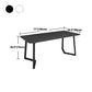Sintered Stone Top Industrial Table for Restaurant Rectangle Dining Table Double Pedestal Clearhalo 'Dining Tables & Seating' 'Dining Tables' 'dining_table' 'furn' 'furn_dining_table' 'Furniture' 'furniture_dining_table' 'Kitchen & Dining Furniture' 'kitchen' 'kitchen_dining_table' 4985477