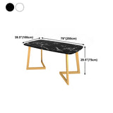 Rectangle Top Dining Table Traditional Luxury Table with Sled Base in Gold Clearhalo 'Dining Tables & Seating' 'Dining Tables' 'dining_table' 'furn' 'furn_dining_table' 'Furniture' 'furniture_dining_table' 'Kitchen & Dining Furniture' 'kitchen' 'kitchen_dining_table' 4985488