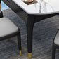 Round Marble Dining Table Modern 4 Legs Dining Table with Leaf Extension Clearhalo 'Dining Tables & Seating' 'Dining Tables' 'dining_table' 'furn' 'furn_dining_table' 'Furniture' 'furniture_dining_table' 'Kitchen & Dining Furniture' 'kitchen' 'kitchen_dining_table' 4985496