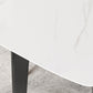 Rectangle Stone Dining table Modern 4 Black Solid Wood Legs Dining Table Clearhalo 'Dining Tables & Seating' 'Dining Tables' 'dining_table' 'furn' 'furn_dining_table' 'Furniture' 'furniture_dining_table' 'Kitchen & Dining Furniture' 'kitchen' 'kitchen_dining_table' 4985509
