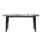 Rectangle Stone Dining table Modern 4 Black Solid Wood Legs Dining Table Gray Without Chairs Clearhalo 'Dining Tables & Seating' 'Dining Tables' 'dining_table' 'furn' 'furn_dining_table' 'Furniture' 'furniture_dining_table' 'Kitchen & Dining Furniture' 'kitchen' 'kitchen_dining_table' 4985510