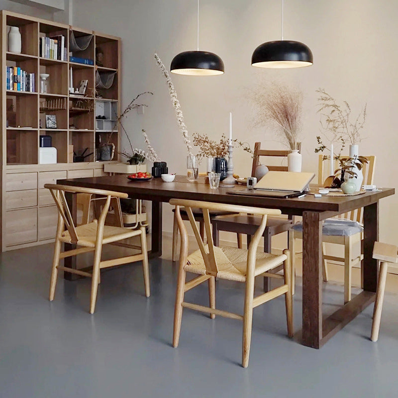 Solid Wood Top Dining Table Contemporary Rectangle Dining Table with Sled Base 70.9"L x 35.4"W x 29.5"H Without Chairs Clearhalo 'Dining Tables & Seating' 'Dining Tables' 'dining_table' 'furn' 'furn_dining_table' 'Furniture' 'furniture_dining_table' 'Kitchen & Dining Furniture' 'kitchen' 'kitchen_dining_table' 4985516