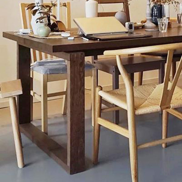 Solid Wood Top Dining Table Contemporary Rectangle Dining Table with Sled Base Clearhalo 'Dining Tables & Seating' 'Dining Tables' 'dining_table' 'furn' 'furn_dining_table' 'Furniture' 'furniture_dining_table' 'Kitchen & Dining Furniture' 'kitchen' 'kitchen_dining_table' 4985521