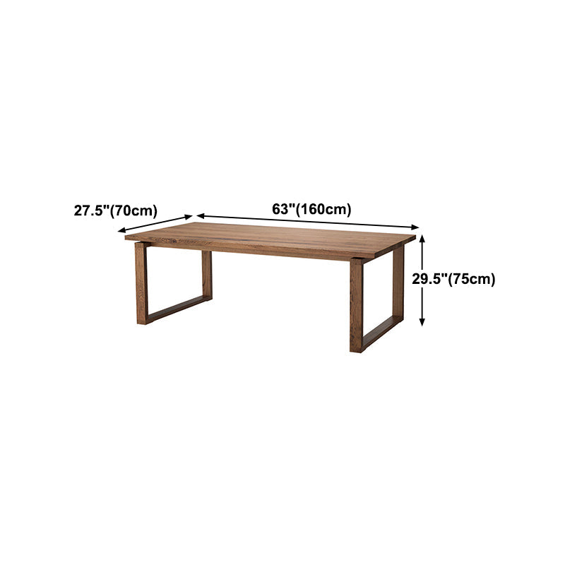 Solid Wood Top Dining Table Contemporary Rectangle Dining Table with Sled Base Clearhalo 'Dining Tables & Seating' 'Dining Tables' 'dining_table' 'furn' 'furn_dining_table' 'Furniture' 'furniture_dining_table' 'Kitchen & Dining Furniture' 'kitchen' 'kitchen_dining_table' 4985525