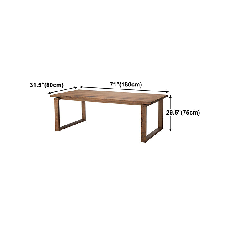 Solid Wood Top Dining Table Contemporary Rectangle Dining Table with Sled Base Clearhalo 'Dining Tables & Seating' 'Dining Tables' 'dining_table' 'furn' 'furn_dining_table' 'Furniture' 'furniture_dining_table' 'Kitchen & Dining Furniture' 'kitchen' 'kitchen_dining_table' 4985527