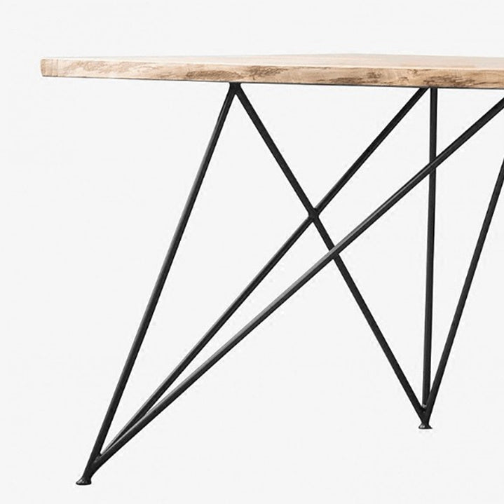 Wood Top Dining Table Industrial Rectangle Table with Double Pedestal Base Clearhalo 'Dining Tables & Seating' 'Dining Tables' 'dining_table' 'furn' 'furn_dining_table' 'Furniture' 'furniture_dining_table' 'Kitchen & Dining Furniture' 'kitchen' 'kitchen_dining_table' 4985538