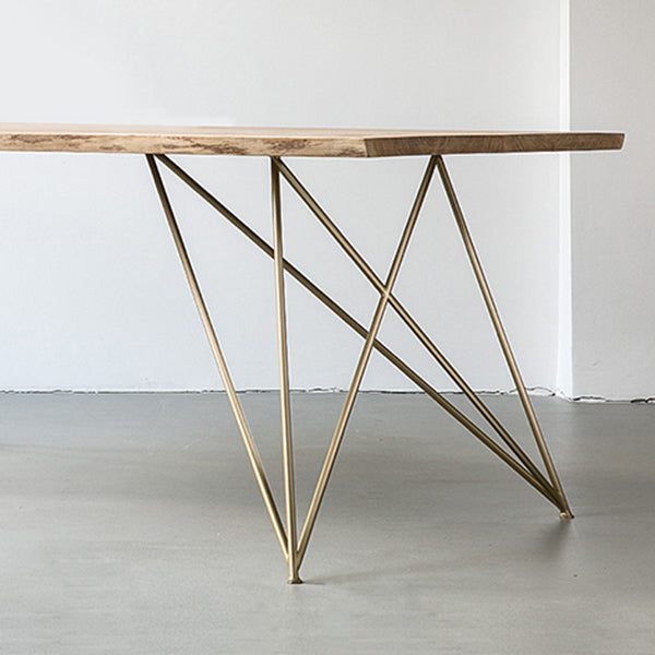 Wood Top Dining Table Industrial Rectangle Table with Double Pedestal Base Clearhalo 'Dining Tables & Seating' 'Dining Tables' 'dining_table' 'furn' 'furn_dining_table' 'Furniture' 'furniture_dining_table' 'Kitchen & Dining Furniture' 'kitchen' 'kitchen_dining_table' 4985539