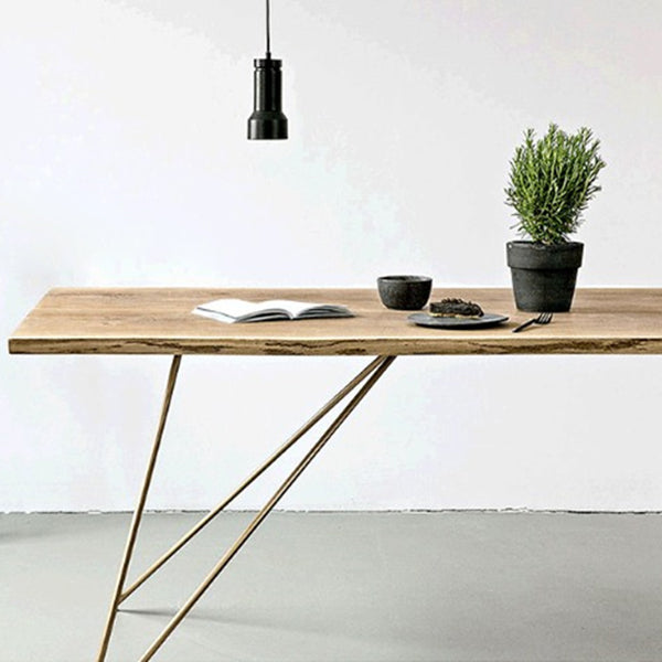Wood Top Dining Table Industrial Rectangle Table with Double Pedestal Base Clearhalo 'Dining Tables & Seating' 'Dining Tables' 'dining_table' 'furn' 'furn_dining_table' 'Furniture' 'furniture_dining_table' 'Kitchen & Dining Furniture' 'kitchen' 'kitchen_dining_table' 4985540