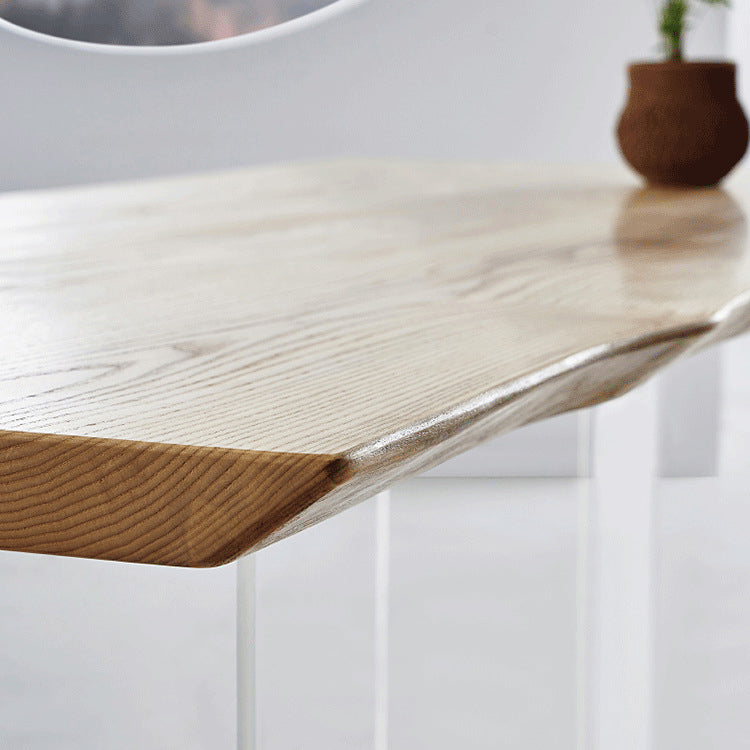 Wood Top Dining Table Modern Rectangle Table with Double Pedestal Base Clearhalo 'Dining Tables & Seating' 'Dining Tables' 'dining_table' 'furn' 'furn_dining_table' 'Furniture' 'furniture_dining_table' 'Kitchen & Dining Furniture' 'kitchen' 'kitchen_dining_table' 4985551