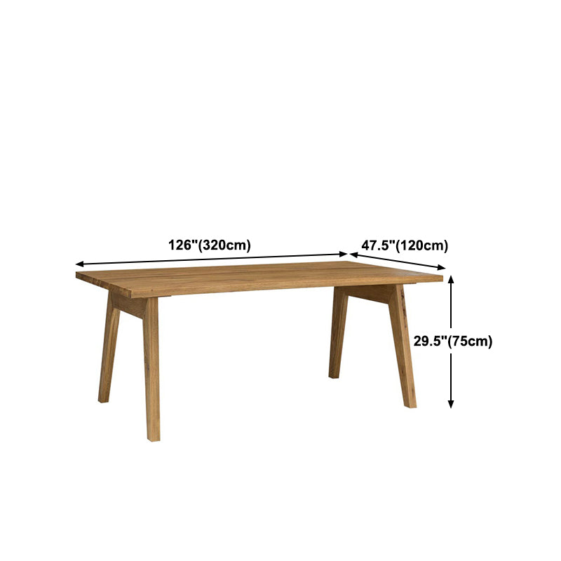 Solid Wood Top Dining Table Traditional Luxury Rectangle Table with 4 Wood Legs Clearhalo 'Dining Tables & Seating' 'Dining Tables' 'dining_table' 'furn' 'furn_dining_table' 'Furniture' 'furniture_dining_table' 'Kitchen & Dining Furniture' 'kitchen' 'kitchen_dining_table' 4985577