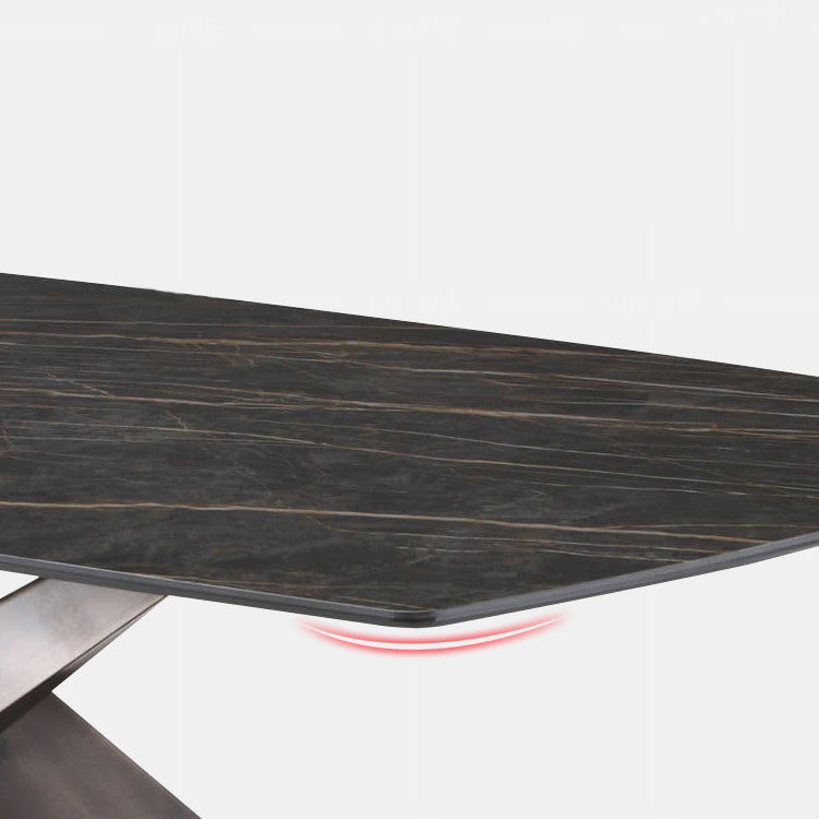 Traditional Luxury Dining Table Stone and Metal Pedestal Casual Dining Table Clearhalo 'Dining Tables & Seating' 'Dining Tables' 'dining_table' 'furn' 'furn_dining_table' 'Furniture' 'furniture_dining_table' 'Kitchen & Dining Furniture' 'kitchen' 'kitchen_dining_table' 4985600
