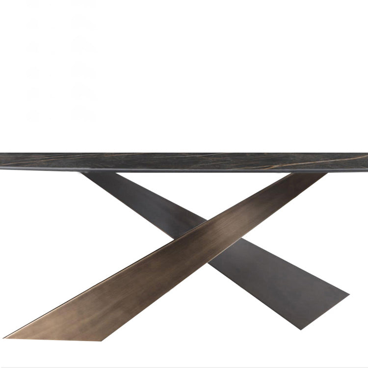 Traditional Luxury Dining Table Stone and Metal Pedestal Casual Dining Table Clearhalo 'Dining Tables & Seating' 'Dining Tables' 'dining_table' 'furn' 'furn_dining_table' 'Furniture' 'furniture_dining_table' 'Kitchen & Dining Furniture' 'kitchen' 'kitchen_dining_table' 4985601