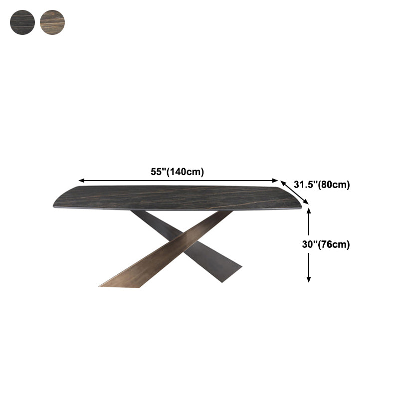 Traditional Luxury Dining Table Stone and Metal Pedestal Casual Dining Table Clearhalo 'Dining Tables & Seating' 'Dining Tables' 'dining_table' 'furn' 'furn_dining_table' 'Furniture' 'furniture_dining_table' 'Kitchen & Dining Furniture' 'kitchen' 'kitchen_dining_table' 4985602