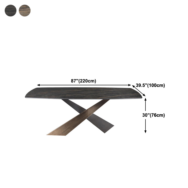 Traditional Luxury Dining Table Stone and Metal Pedestal Casual Dining Table Clearhalo 'Dining Tables & Seating' 'Dining Tables' 'dining_table' 'furn' 'furn_dining_table' 'Furniture' 'furniture_dining_table' 'Kitchen & Dining Furniture' 'kitchen' 'kitchen_dining_table' 4985606