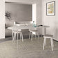 White Stone Dining Table Contemporary Dining Table with Sled Base Oval 55.1"L x 31.5"W x 29.5"H Without Chairs Clearhalo 'Dining Tables & Seating' 'Dining Tables' 'dining_table' 'furn' 'furn_dining_table' 'Furniture' 'furniture_dining_table' 'Kitchen & Dining Furniture' 'kitchen' 'kitchen_dining_table' 4985609