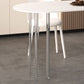 White Stone Dining Table Contemporary Dining Table with Sled Base Clearhalo 'Dining Tables & Seating' 'Dining Tables' 'dining_table' 'furn' 'furn_dining_table' 'Furniture' 'furniture_dining_table' 'Kitchen & Dining Furniture' 'kitchen' 'kitchen_dining_table' 4985614