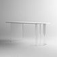 White Stone Dining Table Contemporary Dining Table with Sled Base Clearhalo 'Dining Tables & Seating' 'Dining Tables' 'dining_table' 'furn' 'furn_dining_table' 'Furniture' 'furniture_dining_table' 'Kitchen & Dining Furniture' 'kitchen' 'kitchen_dining_table' 4985617