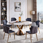 Glam Sintered Stone Dining Table Round Dinner Room Table with Pedestal Base 59.1"L x 59.1"W x 29.5"H Lazy Susan Without Chairs Clearhalo 'Dining Tables & Seating' 'Dining Tables' 'dining_table' 'furn' 'furn_dining_table' 'Furniture' 'furniture_dining_table' 'Kitchen & Dining Furniture' 'kitchen' 'kitchen_dining_table' 4985631