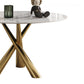 Stone Top Dining Table Contemporary Dining Table with Pedestal Base in Gold Clearhalo 'Dining Tables & Seating' 'Dining Tables' 'dining_table' 'furn' 'furn_dining_table' 'Furniture' 'furniture_dining_table' 'Kitchen & Dining Furniture' 'kitchen' 'kitchen_dining_table' 4985677