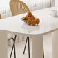 Modern Style Dining Table Rectangle Stone White Dining Table with 4 Legs Clearhalo 'Dining Tables & Seating' 'Dining Tables' 'dining_table' 'furn' 'furn_dining_table' 'Furniture' 'furniture_dining_table' 'Kitchen & Dining Furniture' 'kitchen' 'kitchen_dining_table' 4985699