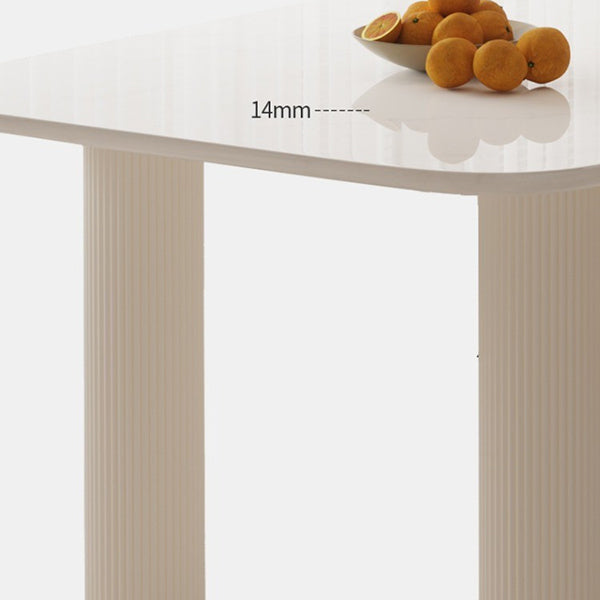 Modern Style Dining Table Rectangle Stone White Dining Table with 4 Legs Clearhalo 'Dining Tables & Seating' 'Dining Tables' 'dining_table' 'furn' 'furn_dining_table' 'Furniture' 'furniture_dining_table' 'Kitchen & Dining Furniture' 'kitchen' 'kitchen_dining_table' 4985701