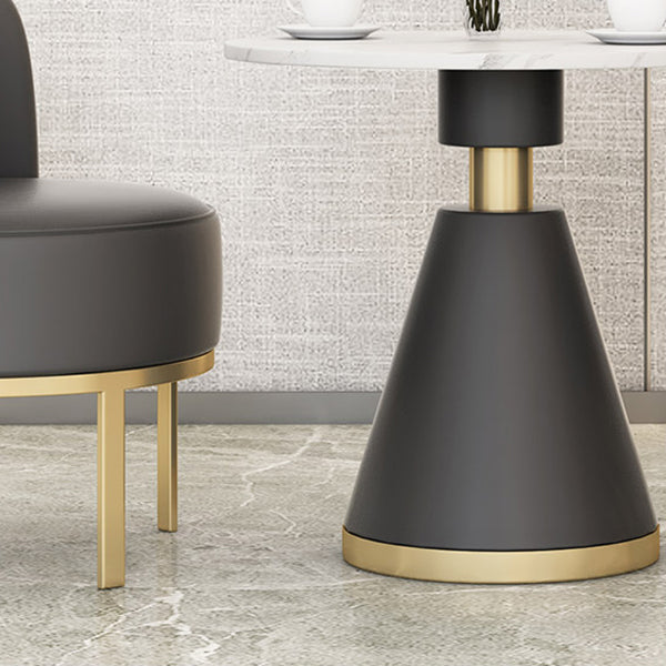 Luxury Sintered Stone Top Dining Table Indoor Round Table with Metal Pedestal Clearhalo 'Dining Tables & Seating' 'Dining Tables' 'dining_table' 'furn' 'furn_dining_table' 'Furniture' 'furniture_dining_table' 'Kitchen & Dining Furniture' 'kitchen' 'kitchen_dining_table' 4985716
