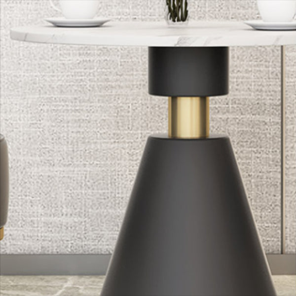 Luxury Sintered Stone Top Dining Table Indoor Round Table with Metal Pedestal Clearhalo 'Dining Tables & Seating' 'Dining Tables' 'dining_table' 'furn' 'furn_dining_table' 'Furniture' 'furniture_dining_table' 'Kitchen & Dining Furniture' 'kitchen' 'kitchen_dining_table' 4985717