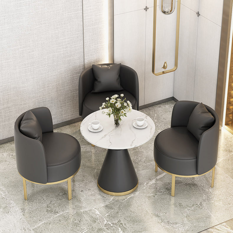 Luxury Sintered Stone Top Dining Table Indoor Round Table with Metal Pedestal Clearhalo 'Dining Tables & Seating' 'Dining Tables' 'dining_table' 'furn' 'furn_dining_table' 'Furniture' 'furniture_dining_table' 'Kitchen & Dining Furniture' 'kitchen' 'kitchen_dining_table' 4985722