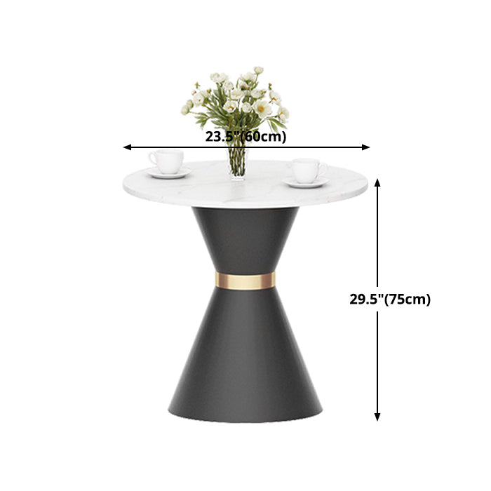 Luxury Sintered Stone Top Dining Table Indoor Round Table with Metal Pedestal Clearhalo 'Dining Tables & Seating' 'Dining Tables' 'dining_table' 'furn' 'furn_dining_table' 'Furniture' 'furniture_dining_table' 'Kitchen & Dining Furniture' 'kitchen' 'kitchen_dining_table' 4985724