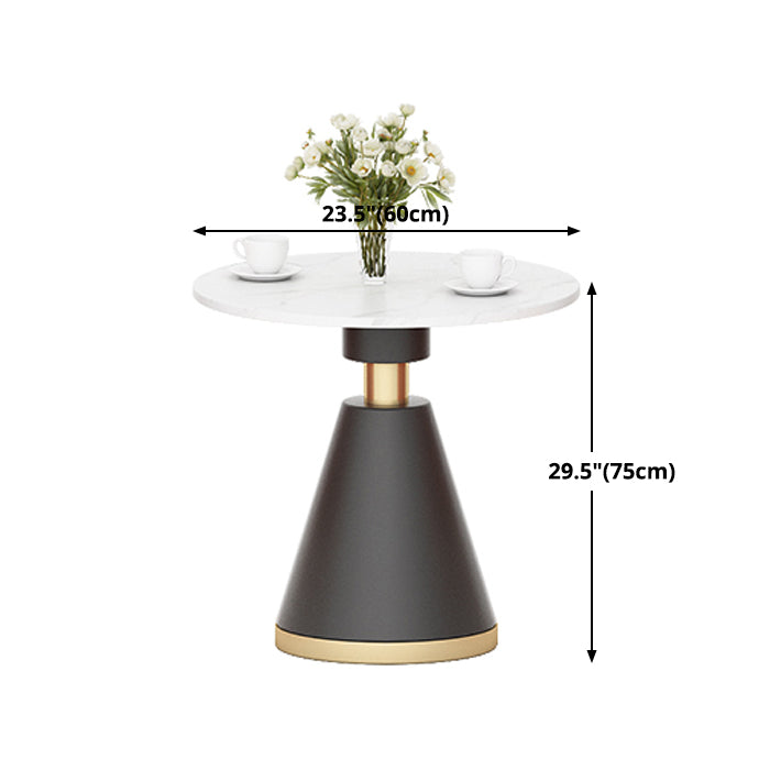 Luxury Sintered Stone Top Dining Table Indoor Round Table with Metal Pedestal Clearhalo 'Dining Tables & Seating' 'Dining Tables' 'dining_table' 'furn' 'furn_dining_table' 'Furniture' 'furniture_dining_table' 'Kitchen & Dining Furniture' 'kitchen' 'kitchen_dining_table' 4985726