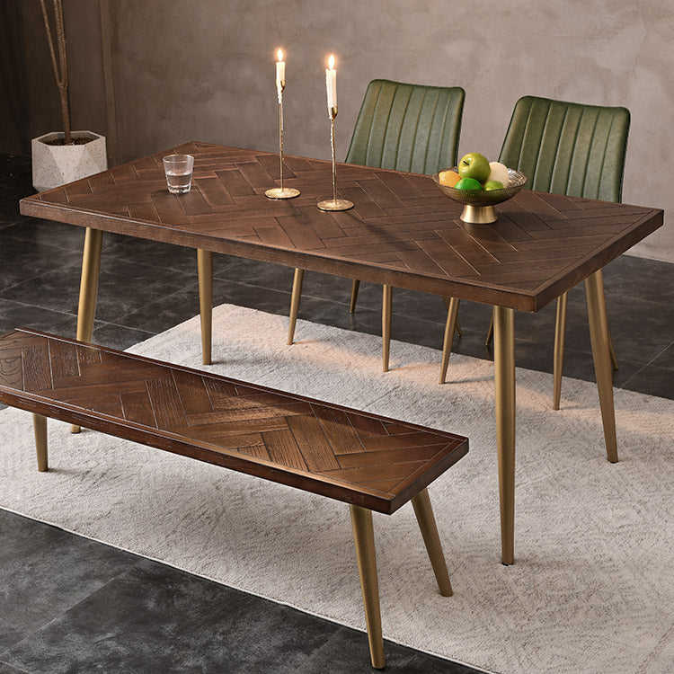 Rectangle Dining Side Table Traditional Luxury Solid Wood Dinner Table with 4 Legs 47.2"L x 27.6"W x 29.5"H Without Chairs Clearhalo 'Dining Tables & Seating' 'Dining Tables' 'dining_table' 'furn' 'furn_dining_table' 'Furniture' 'furniture_dining_table' 'Kitchen & Dining Furniture' 'kitchen' 'kitchen_dining_table' 4985731