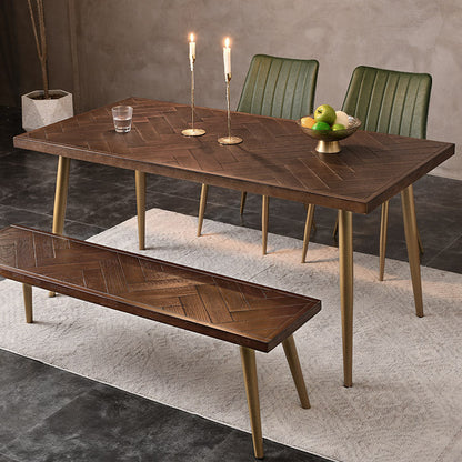 Rectangle Dining Side Table Traditional Luxury Solid Wood Dinner Table with 4 Legs 47.2"L x 27.6"W x 29.5"H Without Chairs Clearhalo 'Dining Tables & Seating' 'Dining Tables' 'dining_table' 'furn' 'furn_dining_table' 'Furniture' 'furniture_dining_table' 'Kitchen & Dining Furniture' 'kitchen' 'kitchen_dining_table' 4985731
