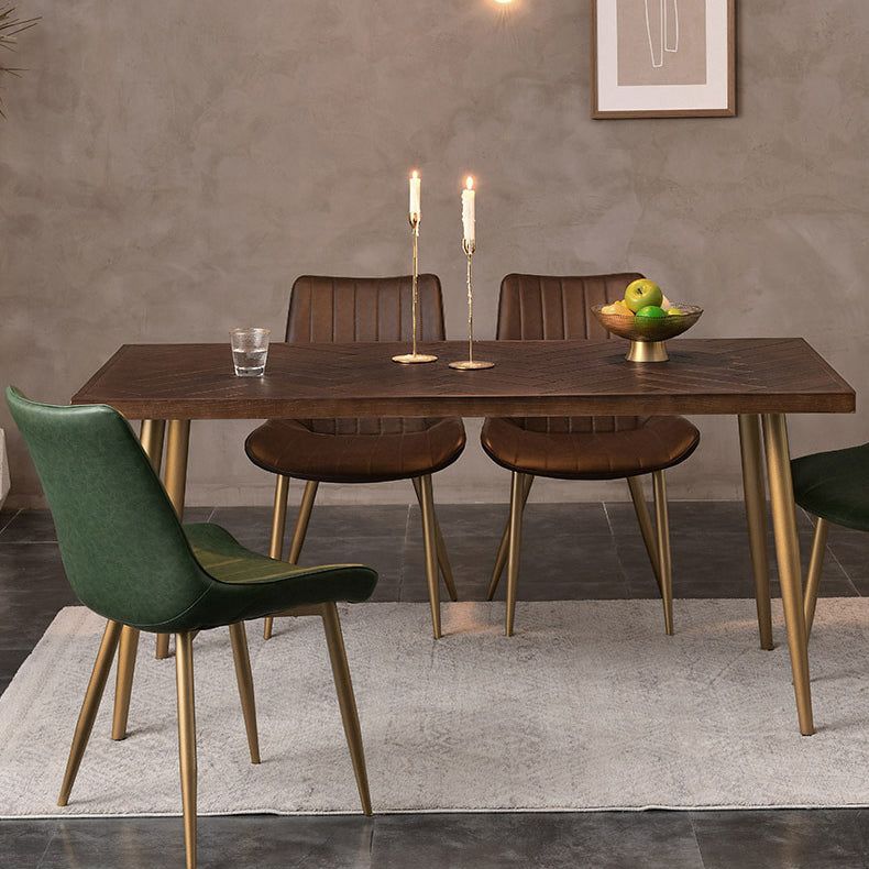 Rectangle Dining Side Table Traditional Luxury Solid Wood Dinner Table with 4 Legs Clearhalo 'Dining Tables & Seating' 'Dining Tables' 'dining_table' 'furn' 'furn_dining_table' 'Furniture' 'furniture_dining_table' 'Kitchen & Dining Furniture' 'kitchen' 'kitchen_dining_table' 4985738
