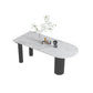 Modern Style Dining Table White Sintered Stone Dining Table with Black Base for Kitchen Clearhalo 'Dining Tables & Seating' 'Dining Tables' 'dining_table' 'furn' 'furn_dining_table' 'Furniture' 'furniture_dining_table' 'Kitchen & Dining Furniture' 'kitchen' 'kitchen_dining_table' 4985749