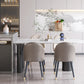 Modern Style Dining Table White Sintered Stone Dining Table with Black Base for Kitchen Clearhalo 'Dining Tables & Seating' 'Dining Tables' 'dining_table' 'furn' 'furn_dining_table' 'Furniture' 'furniture_dining_table' 'Kitchen & Dining Furniture' 'kitchen' 'kitchen_dining_table' 4985755