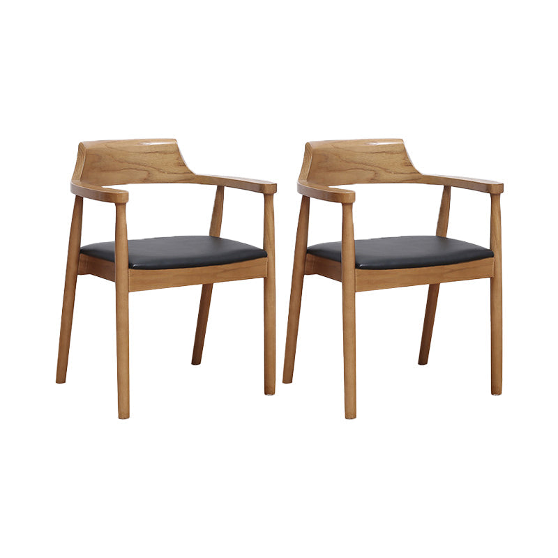 Arm Dining Chairs Contemporary Solid Wood Side Chairs for Dining Room Black 2 Piece Set Brown Clearhalo 'Dining Chairs' 'Dining Tables & Seating' 'dining_chair' 'furn' 'furn_dining_chair' 'Furniture' 'furniture_dining_chair' 'Kitchen & Dining Furniture' 4985800