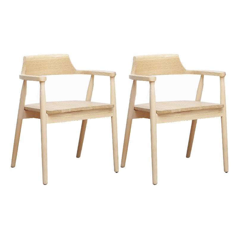 Arm Dining Chairs Contemporary Solid Wood Side Chairs for Dining Room Brown 2 Piece Set Natural Wood Clearhalo 'Dining Chairs' 'Dining Tables & Seating' 'dining_chair' 'furn' 'furn_dining_chair' 'Furniture' 'furniture_dining_chair' 'Kitchen & Dining Furniture' 4985817