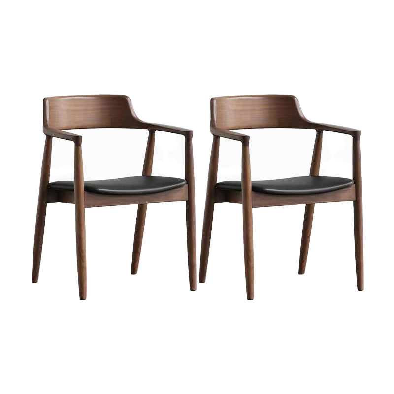 Arm Dining Chairs Contemporary Solid Wood Side Chairs for Dining Room Black 2 Piece Set Walnut Clearhalo 'Dining Chairs' 'Dining Tables & Seating' 'dining_chair' 'furn' 'furn_dining_chair' 'Furniture' 'furniture_dining_chair' 'Kitchen & Dining Furniture' 4985820