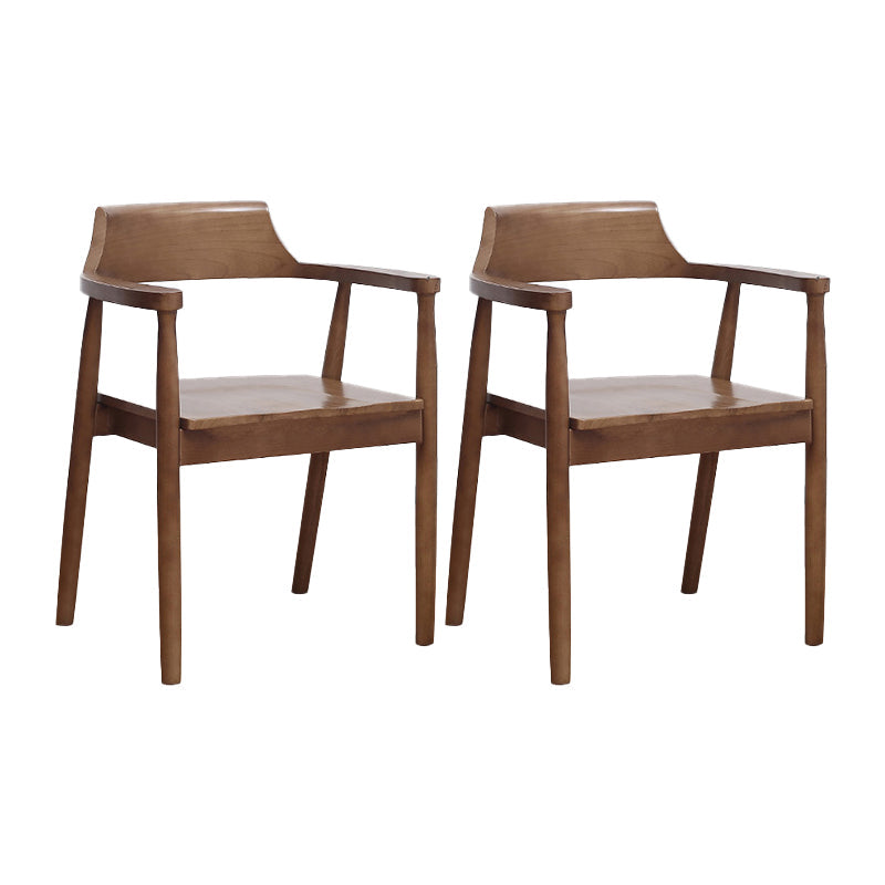 Arm Dining Chairs Contemporary Solid Wood Side Chairs for Dining Room Brown 2 Piece Set Walnut Clearhalo 'Dining Chairs' 'Dining Tables & Seating' 'dining_chair' 'furn' 'furn_dining_chair' 'Furniture' 'furniture_dining_chair' 'Kitchen & Dining Furniture' 4985822