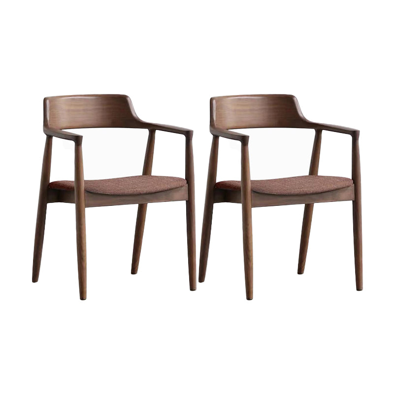 Arm Dining Chairs Contemporary Solid Wood Side Chairs for Dining Room Coffee 2 Piece Set Walnut Clearhalo 'Dining Chairs' 'Dining Tables & Seating' 'dining_chair' 'furn' 'furn_dining_chair' 'Furniture' 'furniture_dining_chair' 'Kitchen & Dining Furniture' 4985824