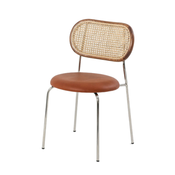 Modern Style Faux Leather Chair Open Back Dining Room Chair for Home Brown 1 Piece Clearhalo 'Dining Chairs' 'Dining Tables & Seating' 'dining_chair' 'furn' 'furn_dining_chair' 'Furniture' 'furniture_dining_chair' 'Kitchen & Dining Furniture' 4985835