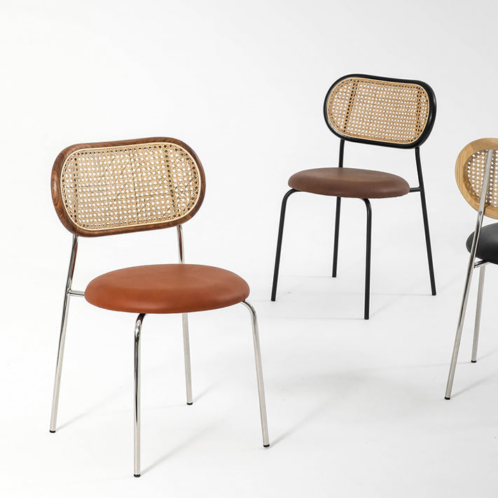 Modern Style Faux Leather Chair Open Back Dining Room Chair for Home Clearhalo 'Dining Chairs' 'Dining Tables & Seating' 'dining_chair' 'furn' 'furn_dining_chair' 'Furniture' 'furniture_dining_chair' 'Kitchen & Dining Furniture' 4985840