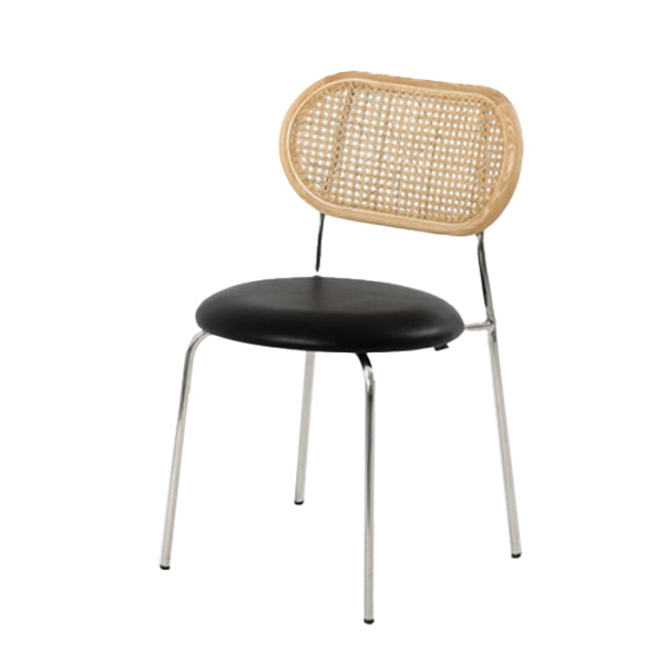 Modern Style Faux Leather Chair Open Back Dining Room Chair for Home Natural Wood Black 1 Piece Clearhalo 'Dining Chairs' 'Dining Tables & Seating' 'dining_chair' 'furn' 'furn_dining_chair' 'Furniture' 'furniture_dining_chair' 'Kitchen & Dining Furniture' 4985841