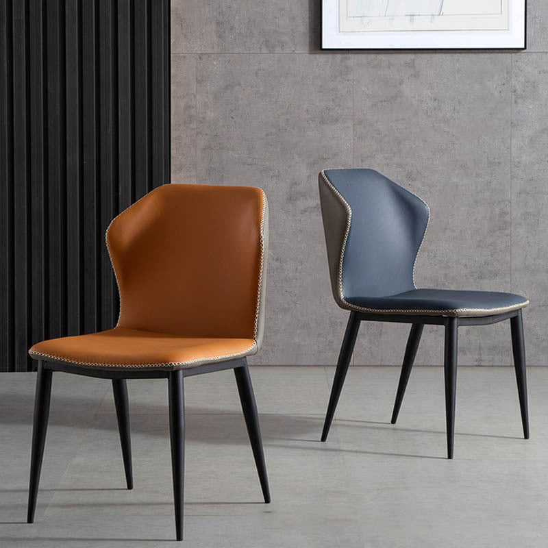 Leather Contemporary Style Dining Chair Matte Finish Wingback Side Chair Clearhalo 'Dining Chairs' 'Dining Tables & Seating' 'dining_chair' 'furn' 'furn_dining_chair' 'Furniture' 'furniture_dining_chair' 'Kitchen & Dining Furniture' 4985850