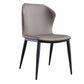 Leather Contemporary Style Dining Chair Matte Finish Wingback Side Chair Grey 1 Piece Clearhalo 'Dining Chairs' 'Dining Tables & Seating' 'dining_chair' 'furn' 'furn_dining_chair' 'Furniture' 'furniture_dining_chair' 'Kitchen & Dining Furniture' 4985851