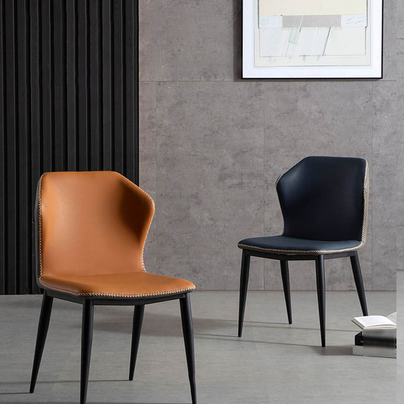 Leather Contemporary Style Dining Chair Matte Finish Wingback Side Chair Clearhalo 'Dining Chairs' 'Dining Tables & Seating' 'dining_chair' 'furn' 'furn_dining_chair' 'Furniture' 'furniture_dining_chair' 'Kitchen & Dining Furniture' 4985853